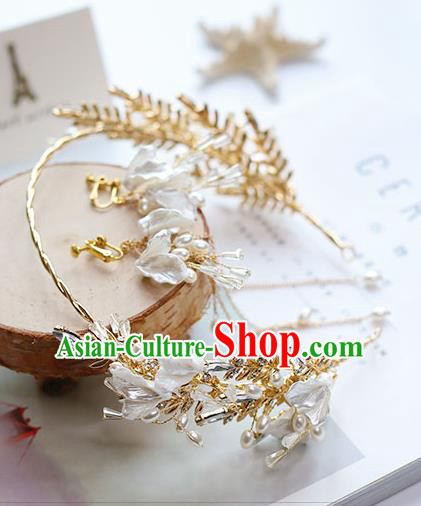 Chinese Traditional Bride Hair Jewelry Accessories Wedding Hair Clasp Beads Royal Crown for Women