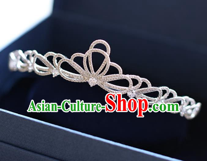 Chinese Traditional Bride Hair Accessories Baroque Princess Zircon Hair Clasp Wedding Crystal Royal Crown for Women