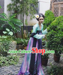 Traditional Chinese Tang Dynasty Palace Lady Dress Clothing Ancient Princess Hanfu Embroidered Costume for Women