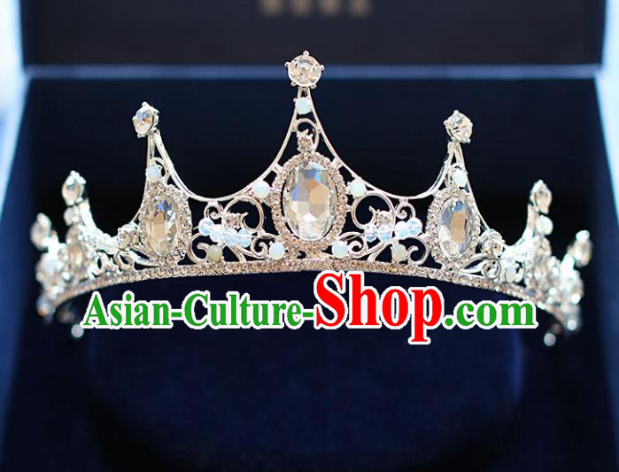 Chinese Traditional Bride Hair Accessories Baroque Queen Hair Clasp Wedding Crystal Royal Crown for Women