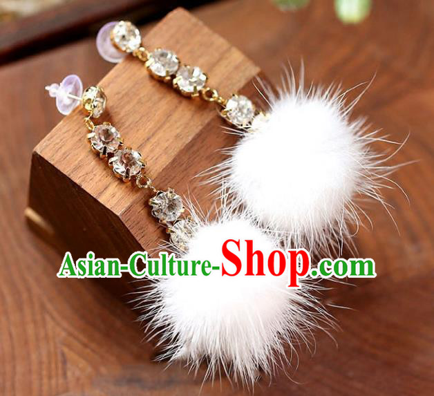 Chinese Traditional Bride Jewelry Accessories Eardrop Princess Wedding Crystal Earrings for Women