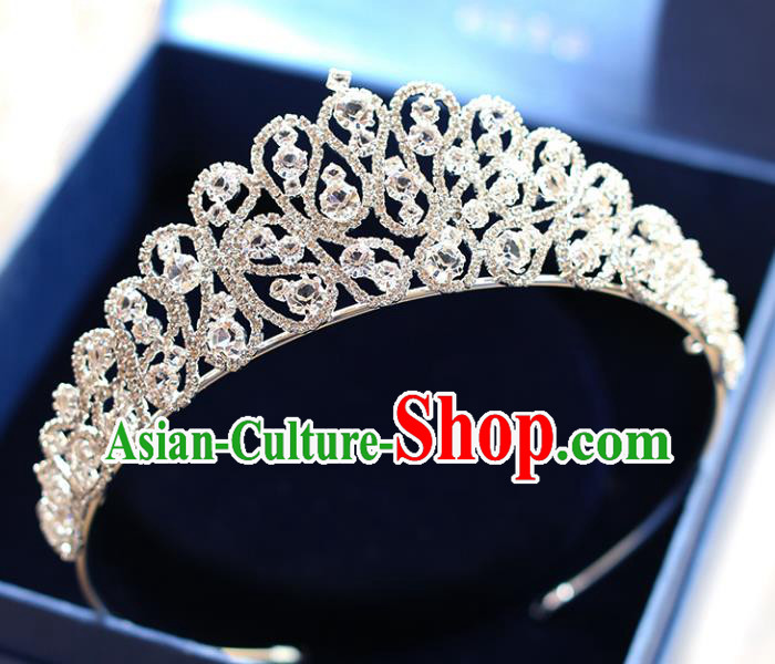 Chinese Traditional Hair Accessories Baroque Hair Clasp Wedding Bride Crystal Royal Crown for Women
