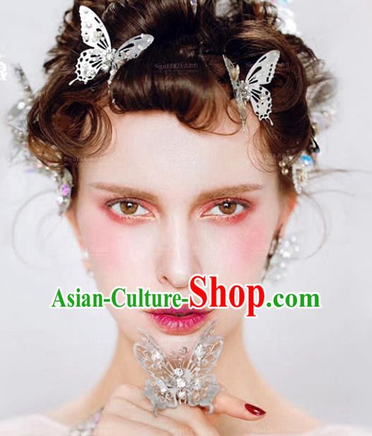 Chinese Traditional Bride Hair Jewelry Accessories Wedding Butterfly Hairpins for Women