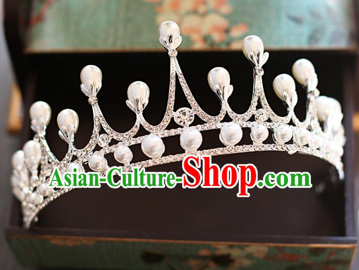 Chinese Traditional Hair Accessories Baroque Bride Hair Clasp Wedding Princess Crystal Royal Crown for Women