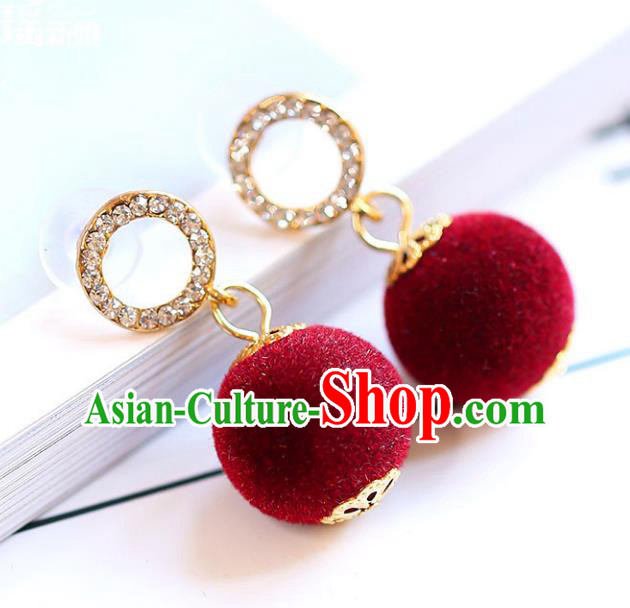 Chinese Traditional Bride Jewelry Accessories Eardrop Princess Wedding Red Earrings for Women