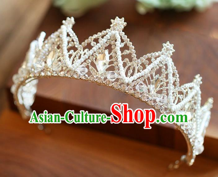 Chinese Traditional Hair Accessories Baroque Princess Hair Clasp Wedding Bride Palace Crystal Royal Crown for Women