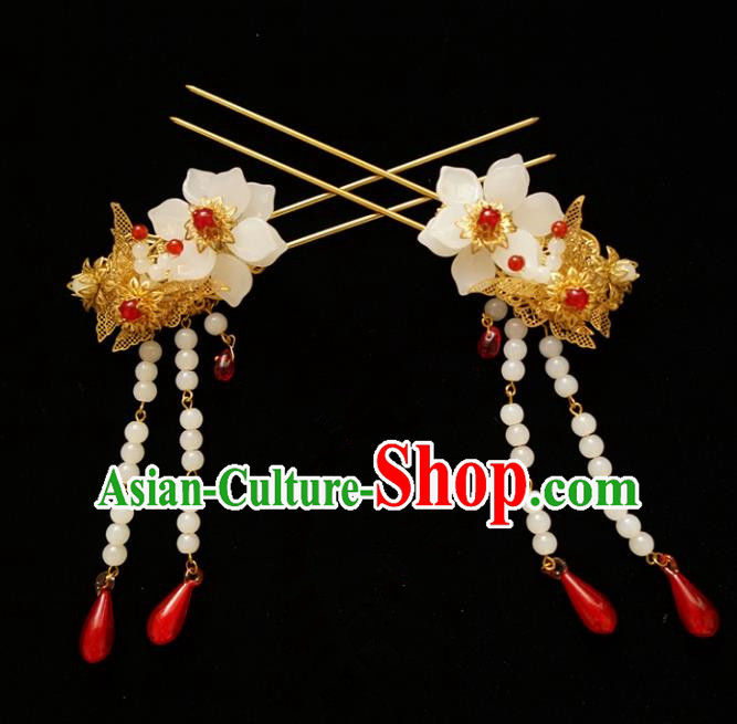 Chinese Traditional Bride Hair Accessories Xiuhe Suit Wedding Tassel Step Shake Hanfu Hairpins for Women