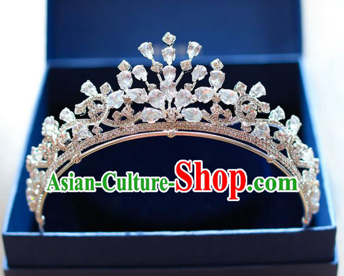 Chinese Traditional Wedding Hair Accessories Baroque Hair Clasp Bride Crystal Royal Crown for Women