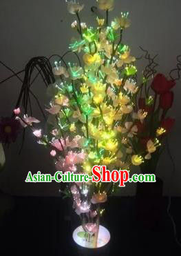 Chinese Traditional Electric LED Flowers Lantern Desk Lamp Home Decoration Yellow Peach Blossom Lights