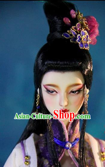 Chinese Traditional Silk Figurine Doll Hair Accessories Hairpins Ancient Princess Headwear