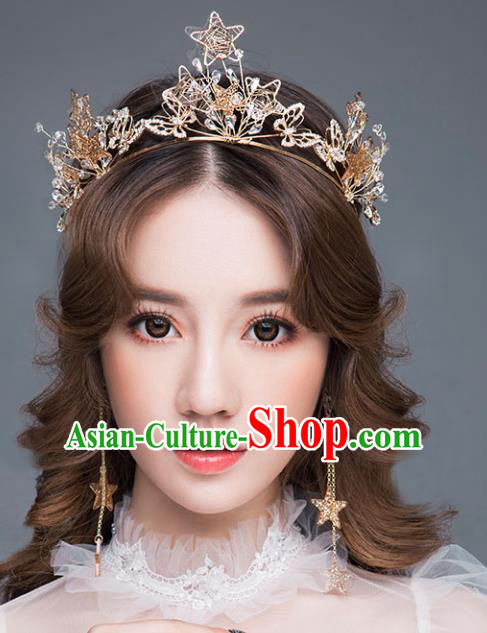 Chinese Traditional Wedding Hair Accessories Baroque Hair Clasp Bride Royal Crown for Women