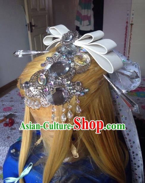 Chinese Traditional Ancient Fairy Princess Hair Accessories Handmade Tassel Crystal Hairpins for Women