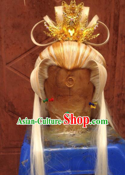 Chinese Traditional Ancient Royal Prince Hair Accessories Handmade Tuinga Hairdo Crown for Men