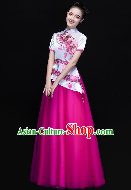 Traditional Chinese Yangge Fan Dancing Costume Modern Dance Dress Clothing