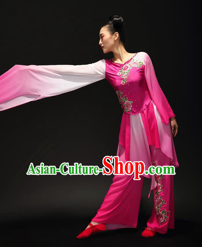 Traditional Chinese Yangge Fan Dancing Costume Modern Dance Dress Clothing