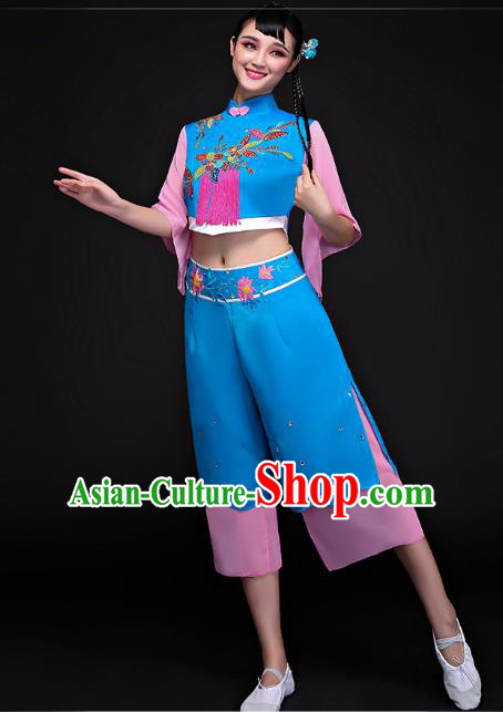 Traditional Chinese Yangge Fan Dancing Costume Modern Dance Dress Clothing