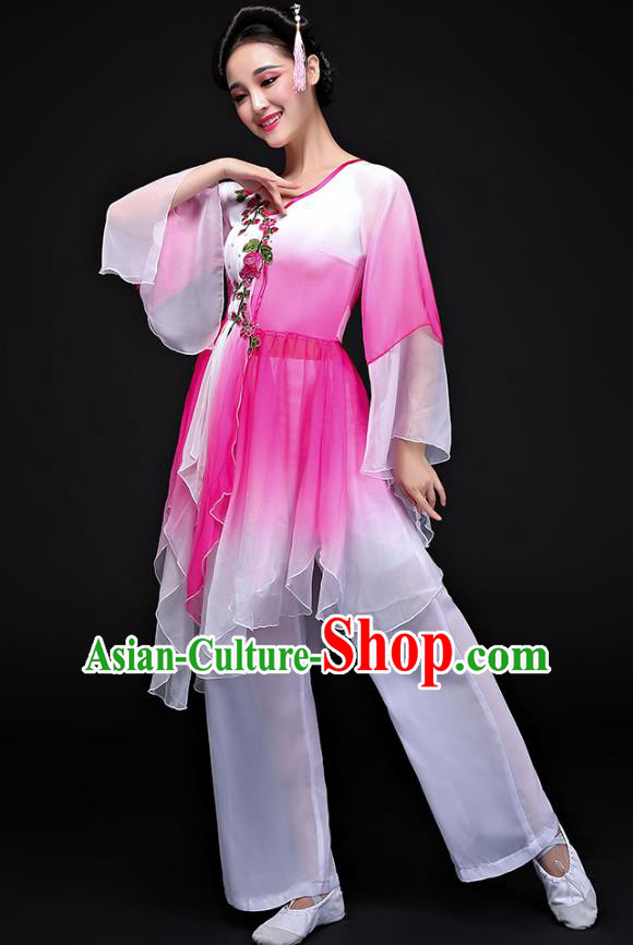 Traditional Chinese Yangge Fan Dancing Costume Modern Dance Dress Clothing