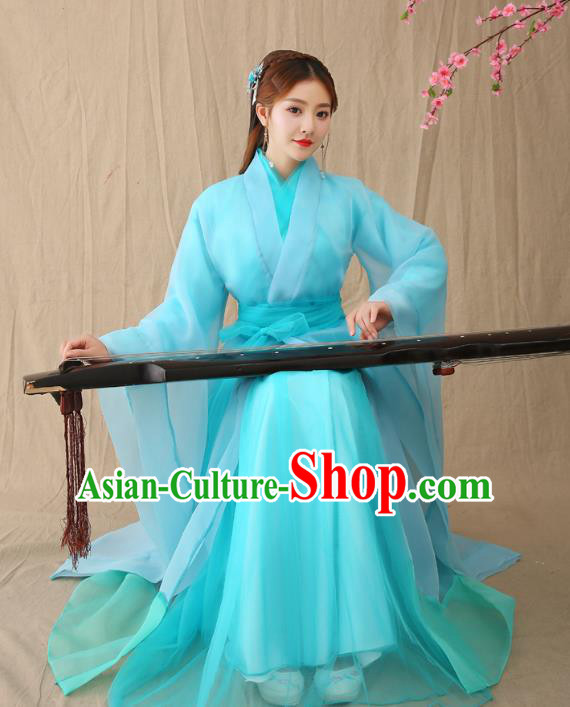 Traditional Chinese Han Dynasty Palace Lady Hanfu Costume, China Ancient Princess Embroidered Clothing for Women