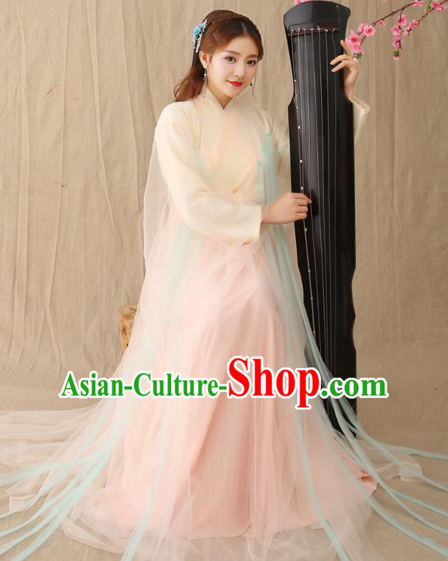 Traditional Chinese Han Dynasty Princess Hanfu Costume, China Ancient Fairy Embroidered Clothing for Women