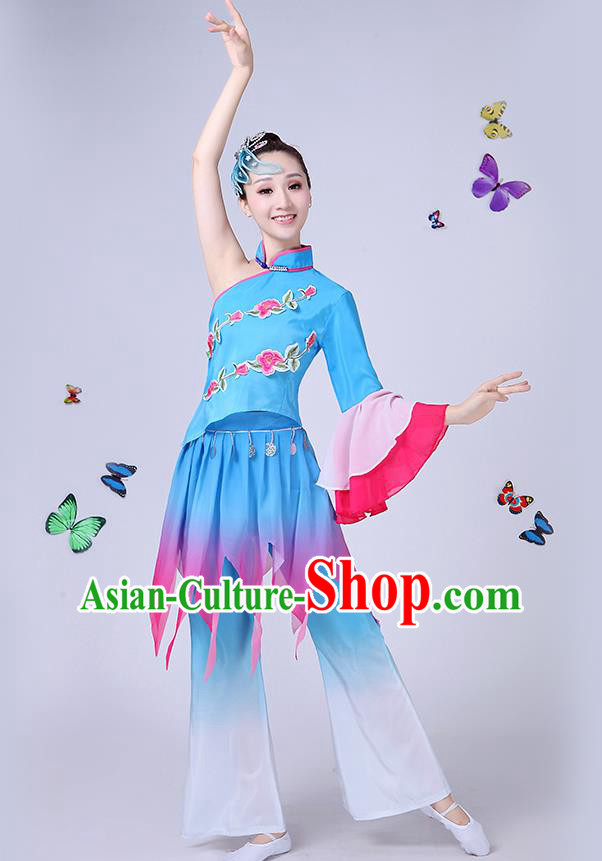 Traditional Chinese Yangge Fan Dancing Costume Classical Dance Modern Dance Dress Clothing