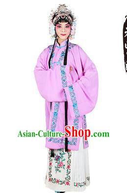 Chinese Beijing Opera Actress Costume Embroidered Purple Cape, Traditional China Peking Opera Nobility Lady Embroidery Clothing