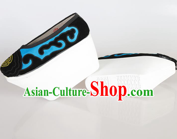 Asian Chinese Beijing Opera Niche Embroidered Shoes, Traditional China Peking Opera Young Men Hanfu Shoes