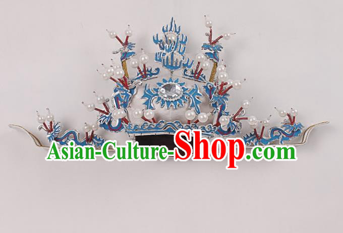 Asian Chinese Beijing Opera Prime Minister White Hat, Traditional China Peking Opera Chancellor Hats Headwear