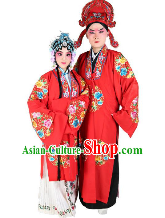 Chinese Beijing Opera Actress and Niche Embroidered Red Costume, China Peking Opera Embroidery Clothing Complete Set