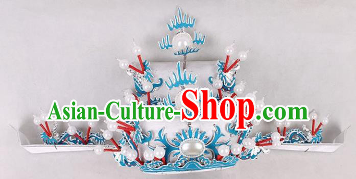 Asian Chinese Beijing Opera Prime Minister White Hat, Traditional China Peking Opera Royal Highness Hats Headwear