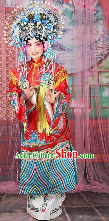 Chinese Beijing Opera Actress Imperial Concubine Costume Phoenix Coronet and Embroidered Robe, China Peking Opera Diva Clothing