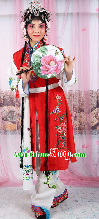 Chinese Beijing Opera Young Lady Embroidered Costume, China Peking Opera Actress Embroidery Clothing