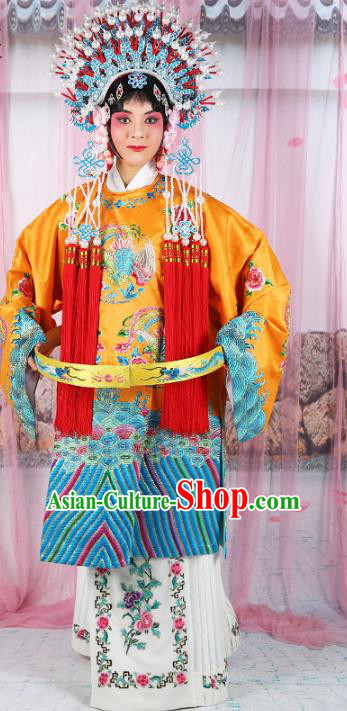 Chinese Beijing Opera Actress Costume Embroidered Robe, China Peking Opera Imperial Concubine Clothing and Phoenix Coronet