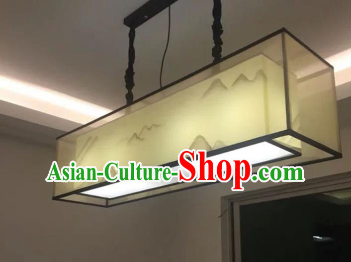 Traditional Chinese Handmade Painting Landscape Sheepskin Palace Lantern China Ceiling Palace Lamp