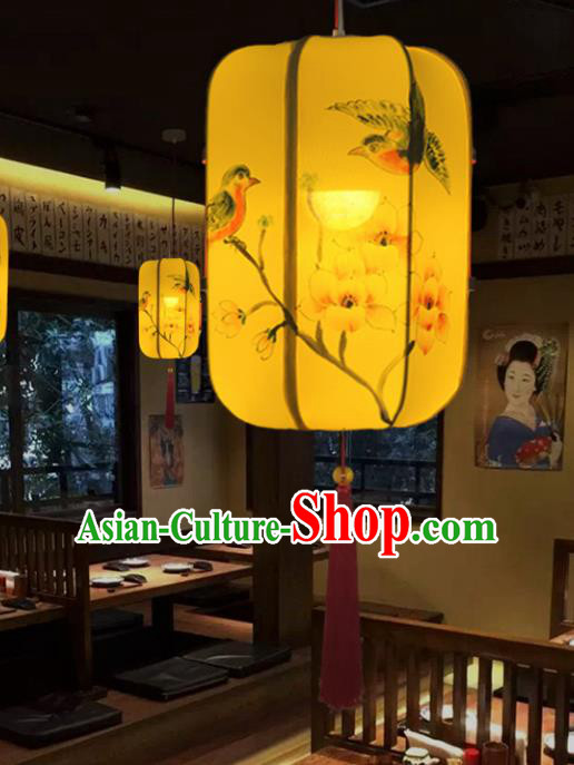 Traditional Chinese Handmade Painting Birds Flowers Palace Lantern China Ceiling Palace Lamp