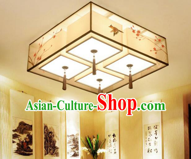 Traditional Chinese Handmade Painting Wintersweet Silk Palace Lantern China Ceiling Palace Lamp