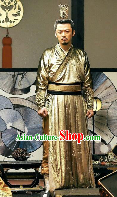 Traditional Ancient Chinese Tang Dynasty Imperial Emperor Embroidered Hanfu Costume for Men