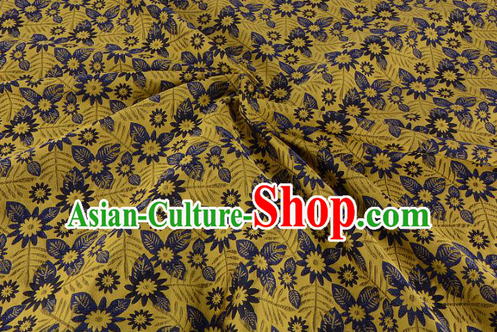 Chinese Traditional Costume Royal Palace Jacquard Weave Yellow Fabric, Chinese Ancient Clothing Drapery Hanfu Cheongsam Material