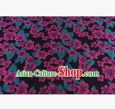 Chinese Traditional Costume Royal Palace Printing Rosy Flowers Brocade Fabric, Chinese Ancient Clothing Drapery Hanfu Cheongsam Material