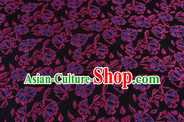 Chinese Traditional Costume Royal Palace Black Brocade Fabric, Chinese Ancient Clothing Drapery Hanfu Cheongsam Material