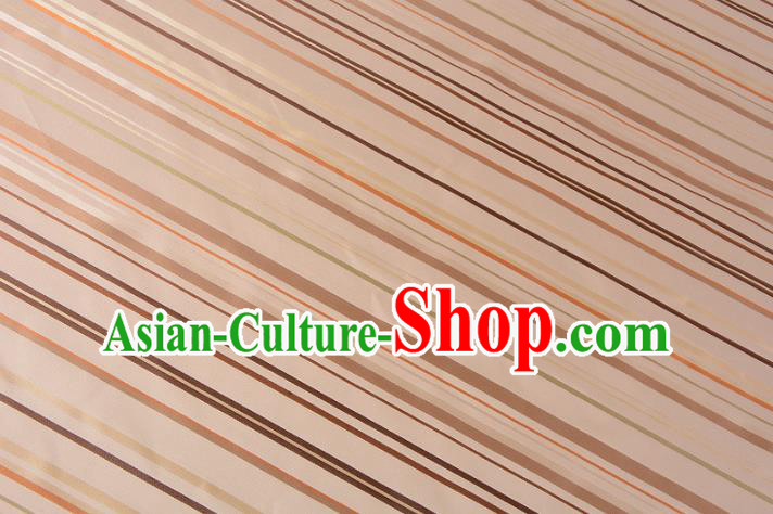 Chinese Traditional Costume Royal Palace Stripe Pattern Golden Silk Brocade Fabric, Chinese Ancient Clothing Drapery Hanfu Cheongsam Material