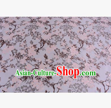 Chinese Traditional Costume Royal Palace Wintersweet Pattern Pink Brocade Fabric, Chinese Ancient Clothing Drapery Hanfu Cheongsam Material