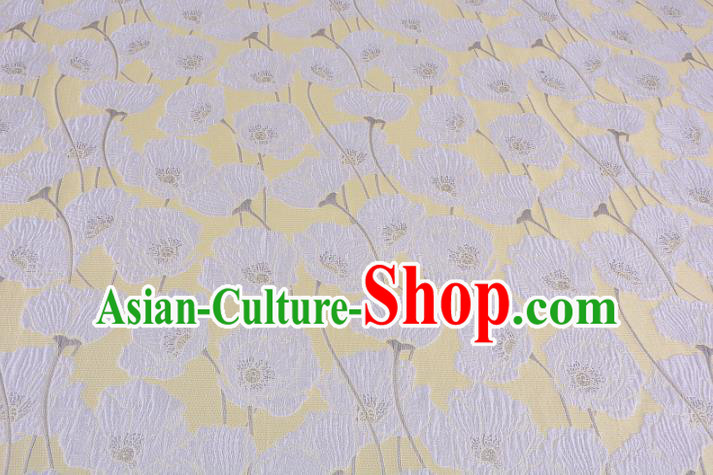 Chinese Traditional Costume Royal Palace Flowers Yellow Satin Brocade Fabric, Chinese Ancient Clothing Drapery Hanfu Cheongsam Material