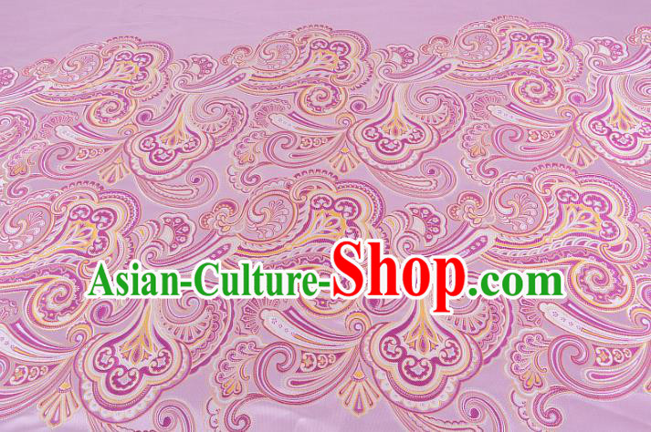 Chinese Traditional Costume Royal Palace Printing Pink Satin Brocade Fabric, Chinese Ancient Clothing Drapery Hanfu Cheongsam Material