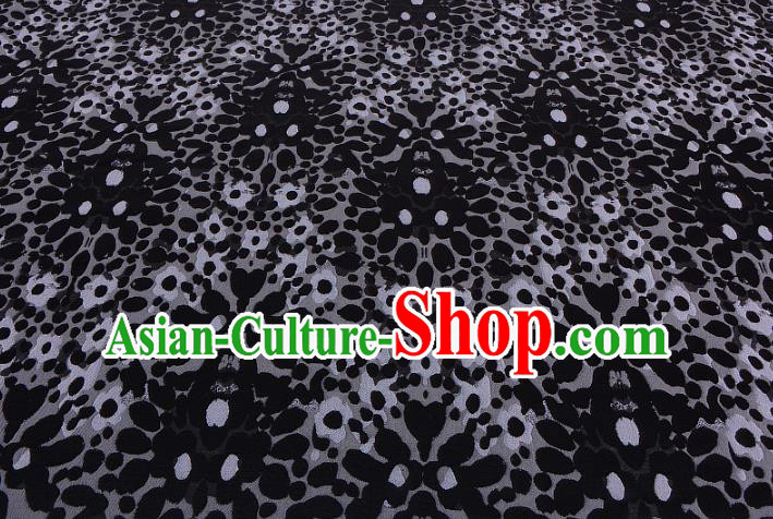 Chinese Traditional Costume Royal Palace Black Satin Brocade Fabric, Chinese Ancient Clothing Drapery Hanfu Cheongsam Material