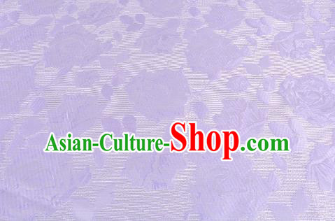 Chinese Traditional Costume Royal Palace Rose Pattern Purple Brocade Fabric, Chinese Ancient Clothing Drapery Hanfu Cheongsam Material