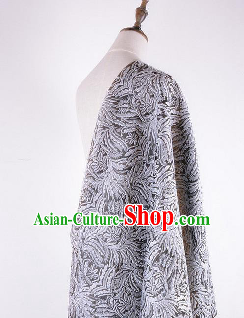 Chinese Traditional Costume Royal Palace Pattern Grey Brocade Fabric, Chinese Ancient Clothing Drapery Hanfu Cheongsam Material