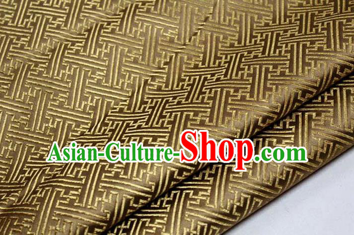 Chinese Traditional Costume Royal Palace Pattern Mongolian Robe Bronze Brocade Fabric, Chinese Ancient Clothing Drapery Hanfu Cheongsam Material