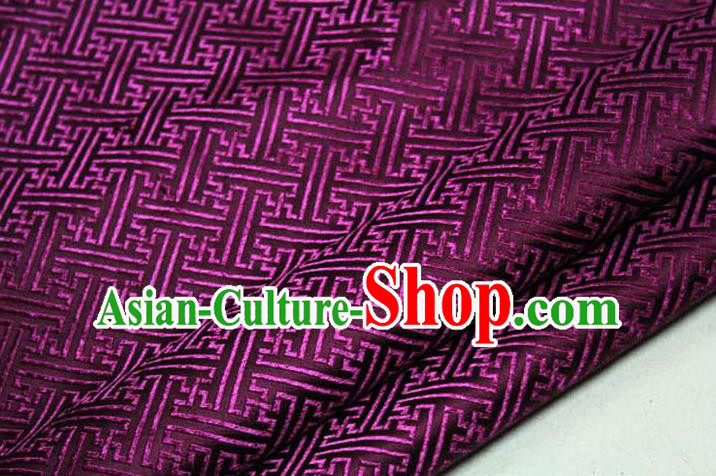 Chinese Traditional Costume Royal Palace Pattern Mongolian Robe Purple Brocade Fabric, Chinese Ancient Clothing Drapery Hanfu Cheongsam Material