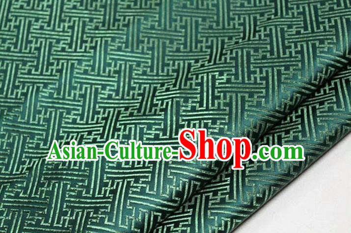 Chinese Traditional Costume Royal Palace Pattern Mongolian Robe Green Brocade Fabric, Chinese Ancient Clothing Drapery Hanfu Cheongsam Material