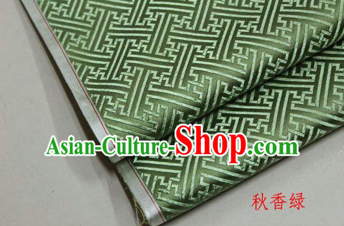 Chinese Traditional Costume Royal Palace Pattern Mongolian Robe Light Green Brocade Fabric, Chinese Ancient Clothing Drapery Hanfu Cheongsam Material